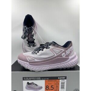 Hi-Tec Women Trail Shoe Size 8.5 Breathable Mesh Lining, Lace Up, Lilac, Purple